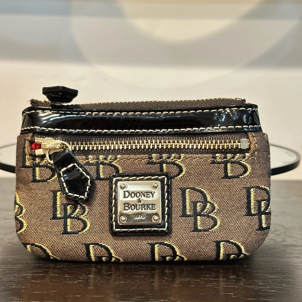Dooney & Bourke Brown and Black Logo Wallet - Picture 3 of 12